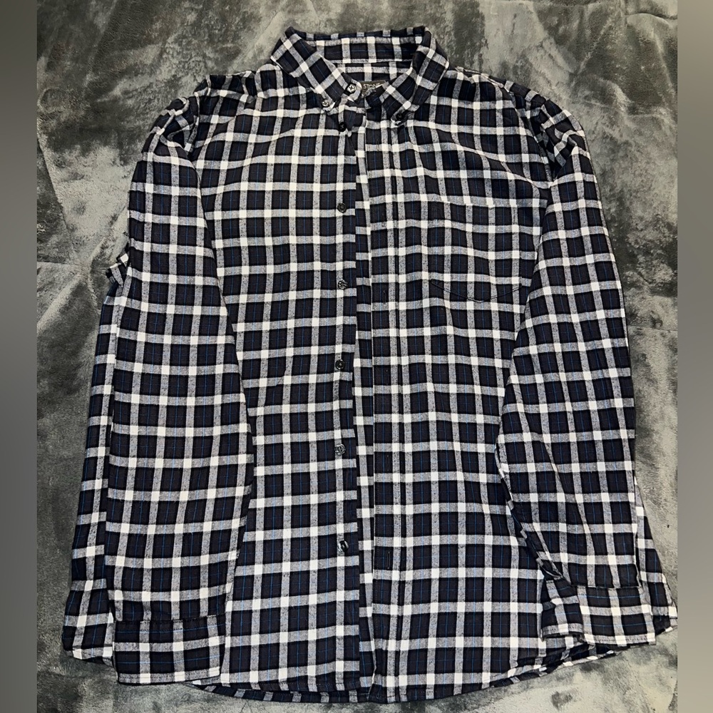 Slate & Stone Plaid Long-sleeve Button Down Shirt - Size Large